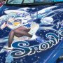【ひめたま痛車祭2017】暑さに勝ちたい雪ミクさんのBRZ、ボンネットの絵柄がアップデートされてた 
