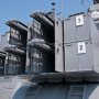 【艦艇公開 in 大洗2017】動作デモを終えた後のアスロックランチャー 弾頭をマウントするレールが露出しています 「当」って貼ってあるのが凄く気になるんだがｗ 