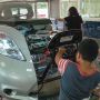 【オートジャンボリー2015】こちらのエントランスには自動車学校という事もあり車両のカットモデルが多数展示されています 写真はリーフ