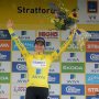 Podium 📷: Marianne Vos in the leaders jersey at #avivawt2016. #RaboLiv