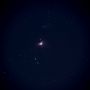...続き。東の空が明るくなってきたので撤収前にオリオン座の中の「オリオン大星雲(M42)」を撮ってみた。淡いピンク色がとってもキュート！