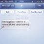 SMS van de avond. Iemand met het gekke telefoonnummer ‘F’ stuurt mij dit. #wtf 