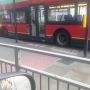 @TfLTrafficNews Buses parked across pelican crossing. Driver reading the paper!