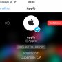 Vreemd uitgelijnde avatar van @Apple. 