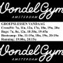 Groepslessen vandaag. En vrij trainen kan de hele dag van 7u tot 23u.