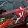 【第11回ひめたま痛車祭】イラストレーターのneco氏がデザイン提供をしたというクルマが赤絨毯の上に鎮座してた 描き込み細かいっすねｗ 