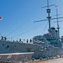 【三笠公園】艦首方向より船体全景 こちらからだと真逆光になるので写真を撮るのには向かない・・・