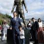 This statue of Cristiano Ronaldo has some very prominent features