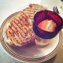 Lunch @ Rauwdouwer: toasted sandwich with pastrami, sauerkraut and cheese
