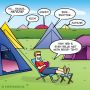 Superhandig: nooit meer ziek op de camping. #cartoon