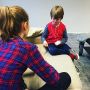 Kids playing cards at @thenextweb #productivity #family #work