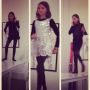 Faye didn't know what to wear so we built a catwalk from tables and she showed us all the choices.